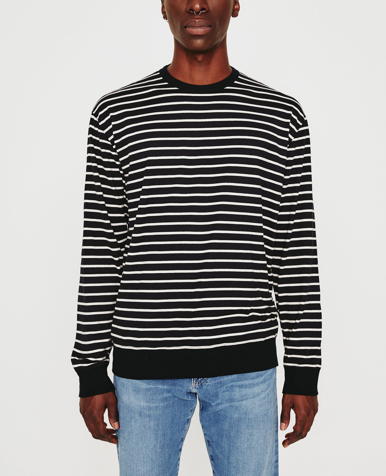 Wesley Pullover True Black Ivory Dust Mens Top Photo 1