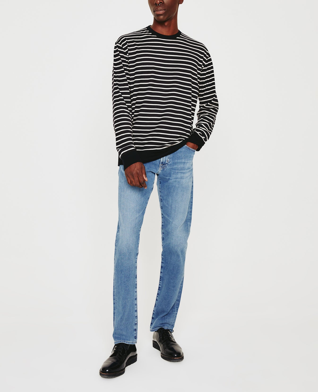 Wesley Pullover True Black Ivory Dust Mens Top Photo 2