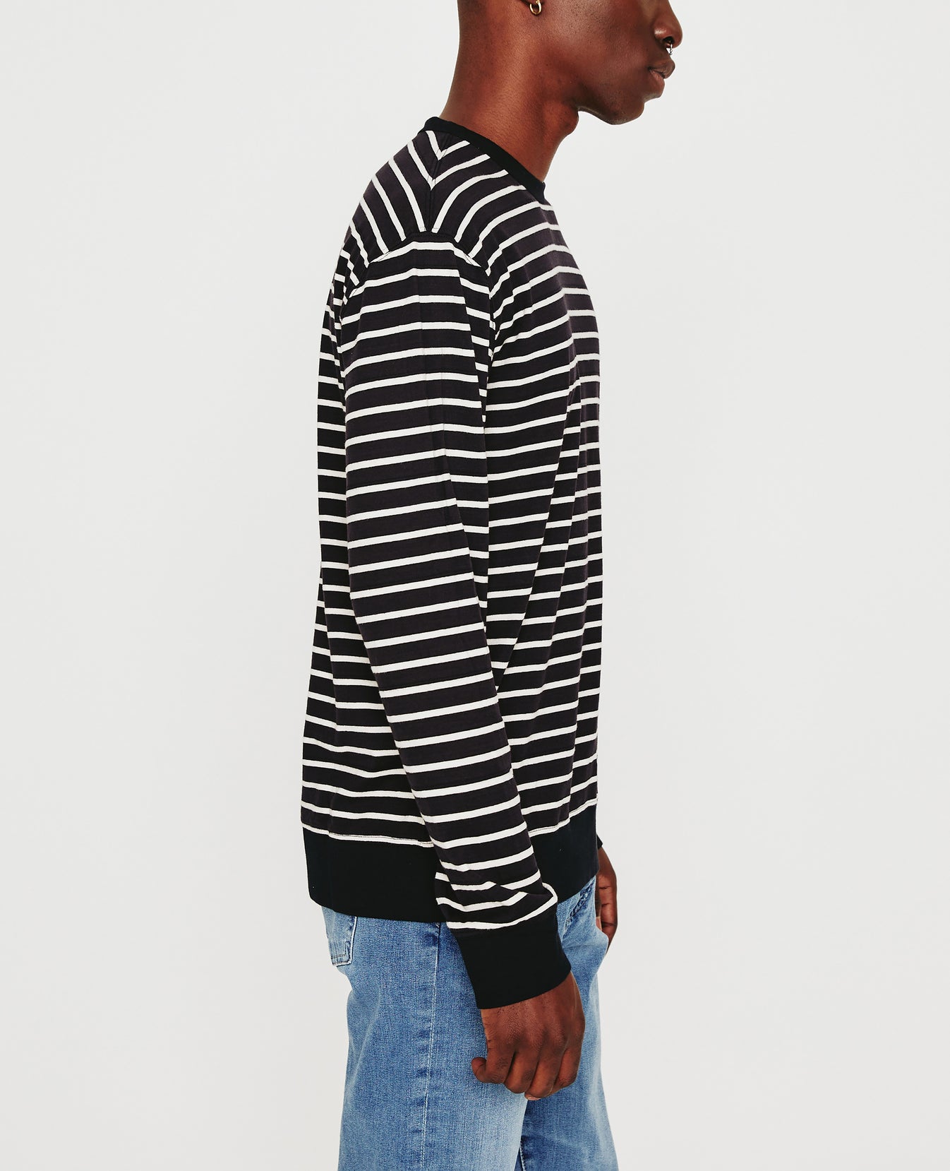 Wesley Pullover True Black Ivory Dust Mens Top Photo 5