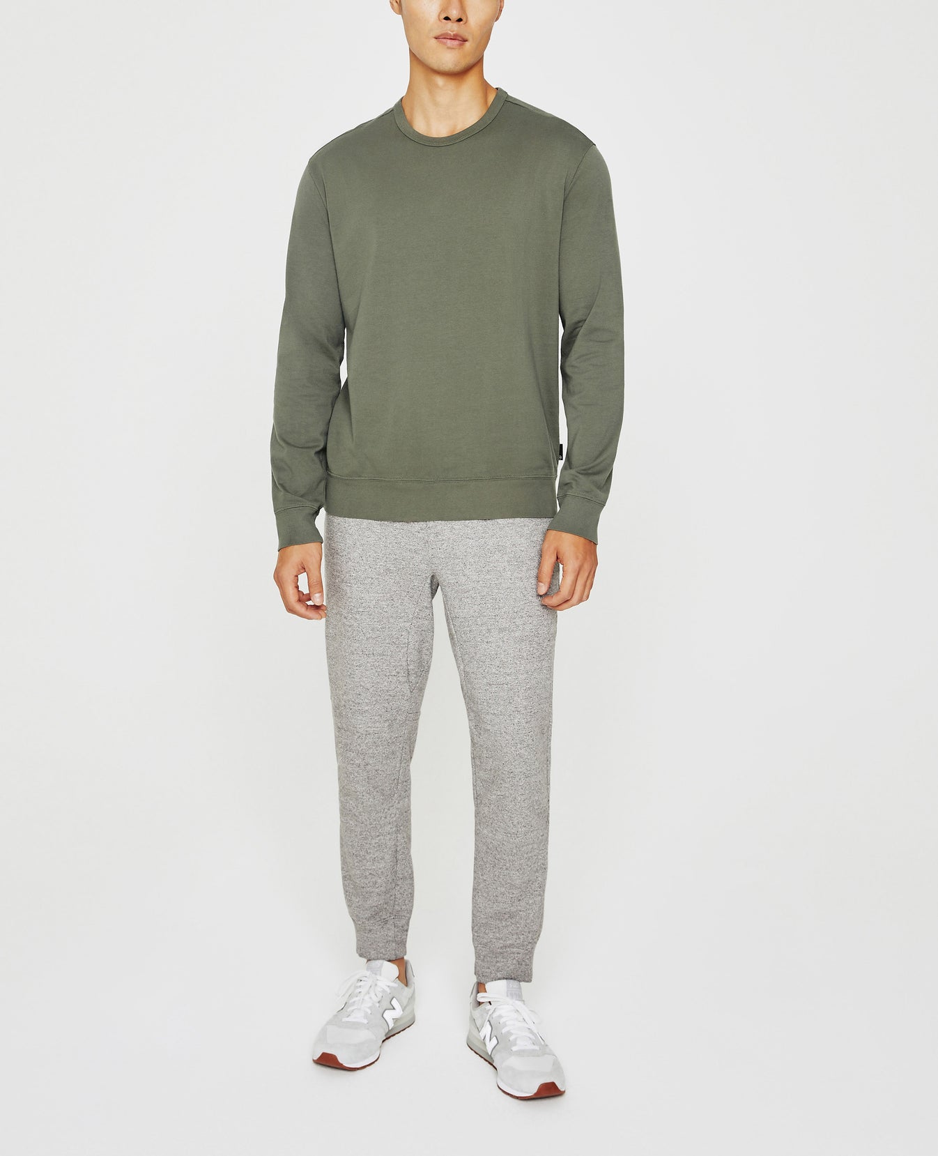 Wesley Pullover Hunter Sage Relaxed Crew Neck Pullover Men Top Photo 2