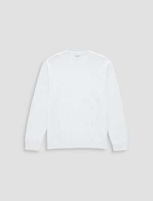 Wesley Pullover True White Relaxed Fit L/S Crew Neck Pull Mens Tops Photo 9