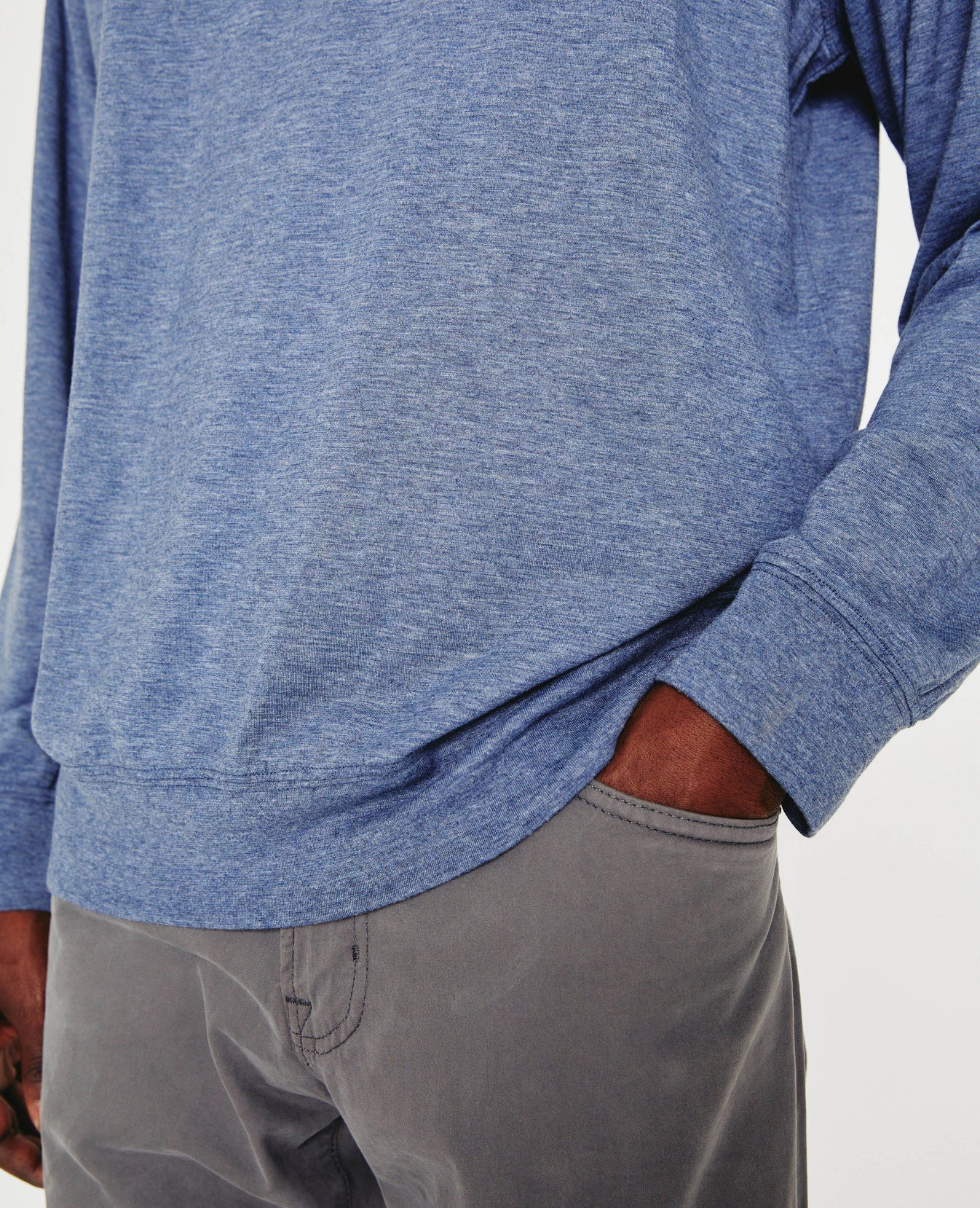 Wesley Pullover Heather Navy Mens Top Photo 3