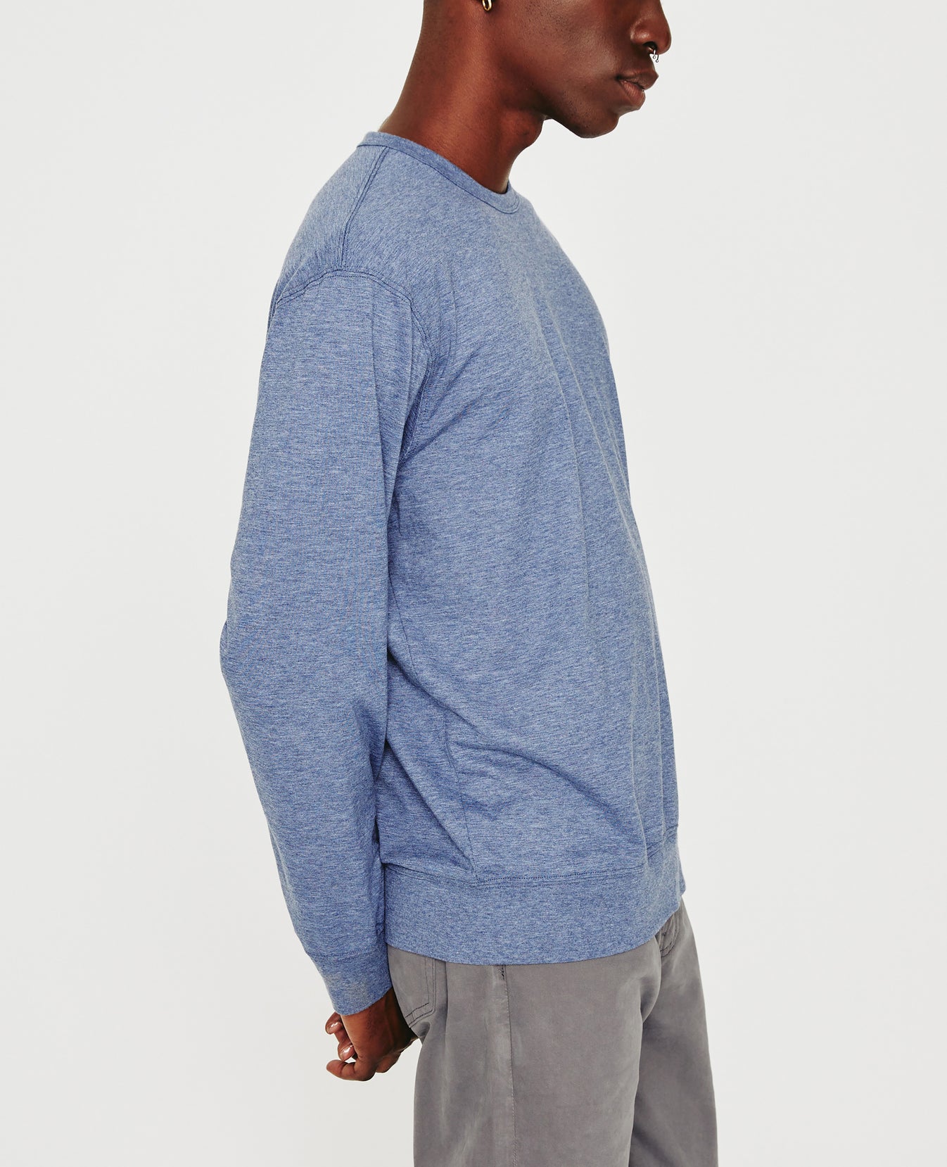Wesley Pullover Heather Navy Mens Top Photo 5