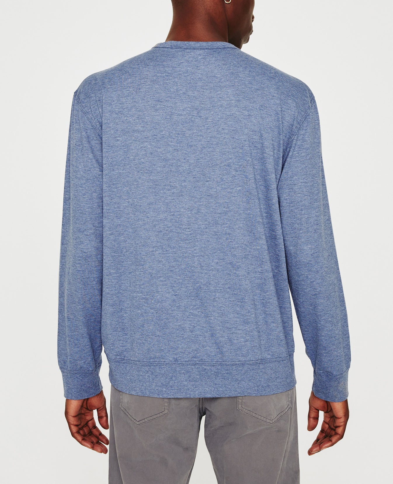 Wesley Pullover Heather Navy Mens Top Photo 6