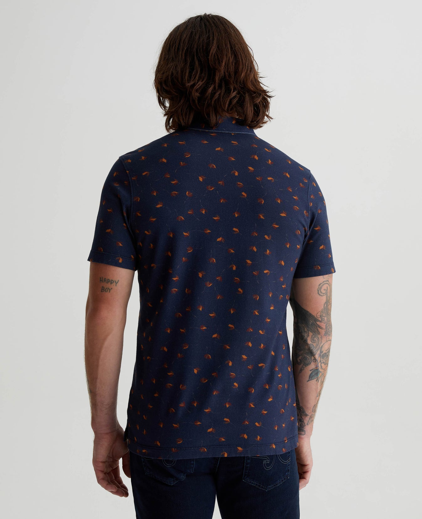 Bryce Polo Fallen Leaves Navy Multi Mens Top Photo 6