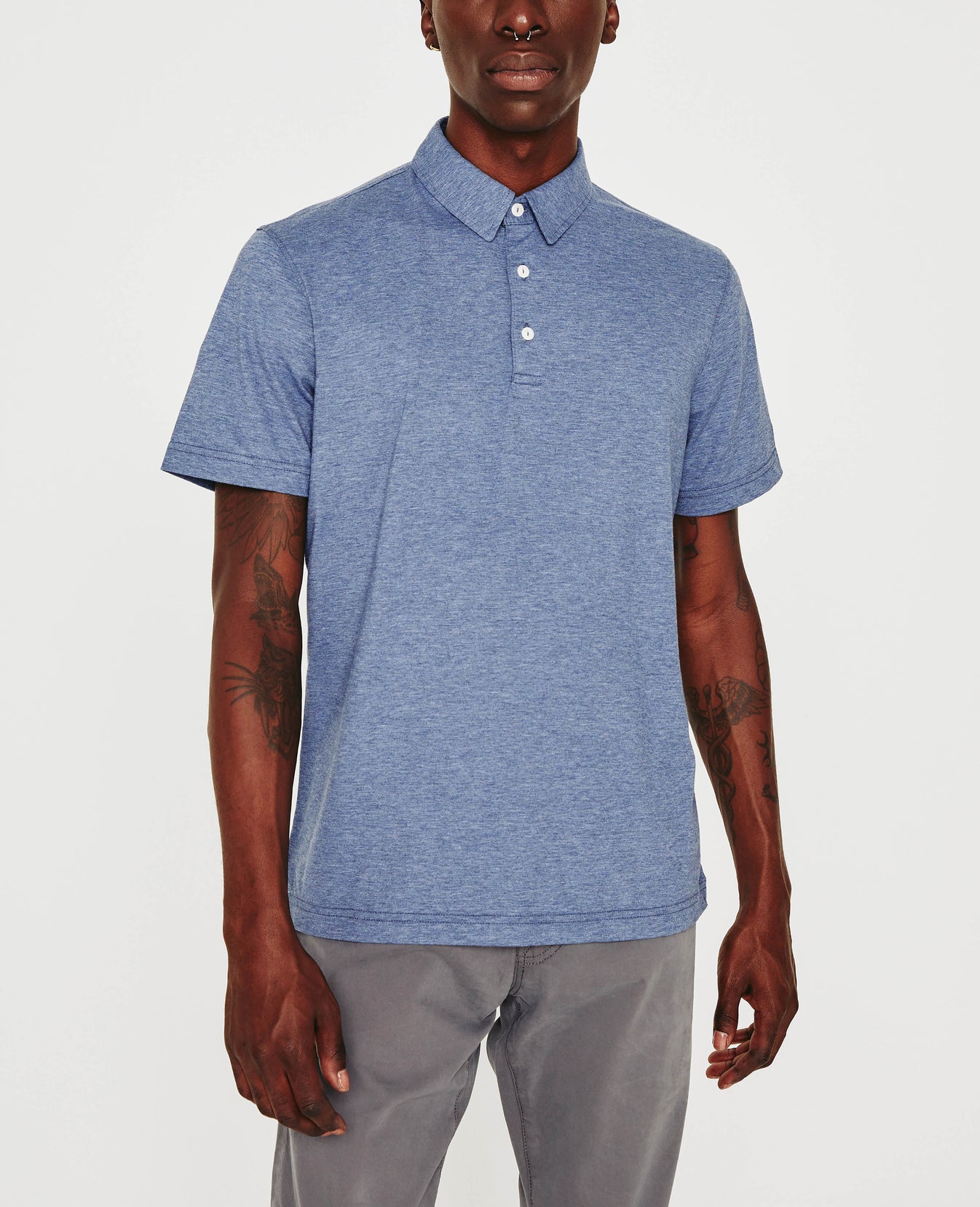 Bryce Polo Heather Navy Mens Top Photo 1