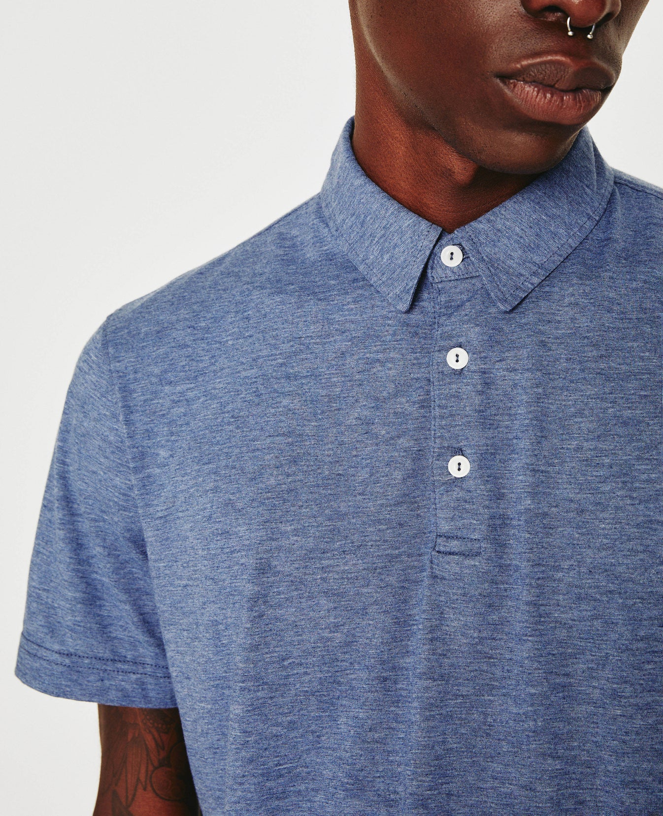 Bryce Polo Heather Navy Mens Top Photo 3