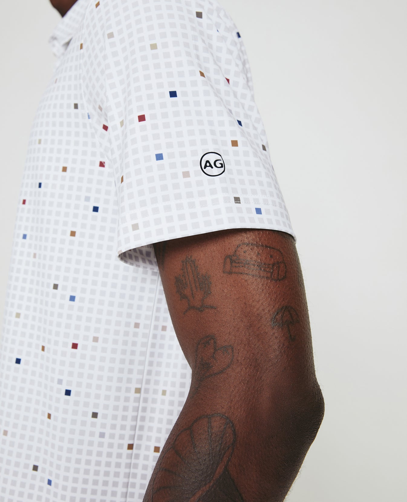 Bryce Polo City Grid Light Grey Multi Mens Top Photo 3