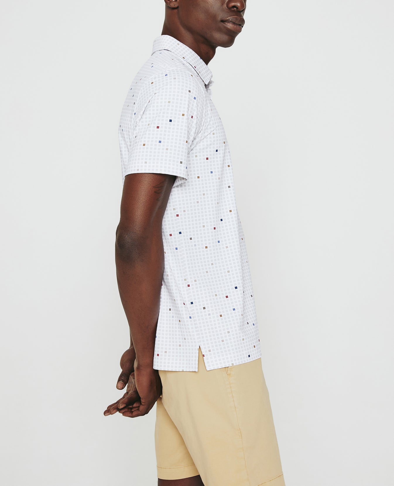 Bryce Polo City Grid Light Grey Multi Mens Top Photo 5