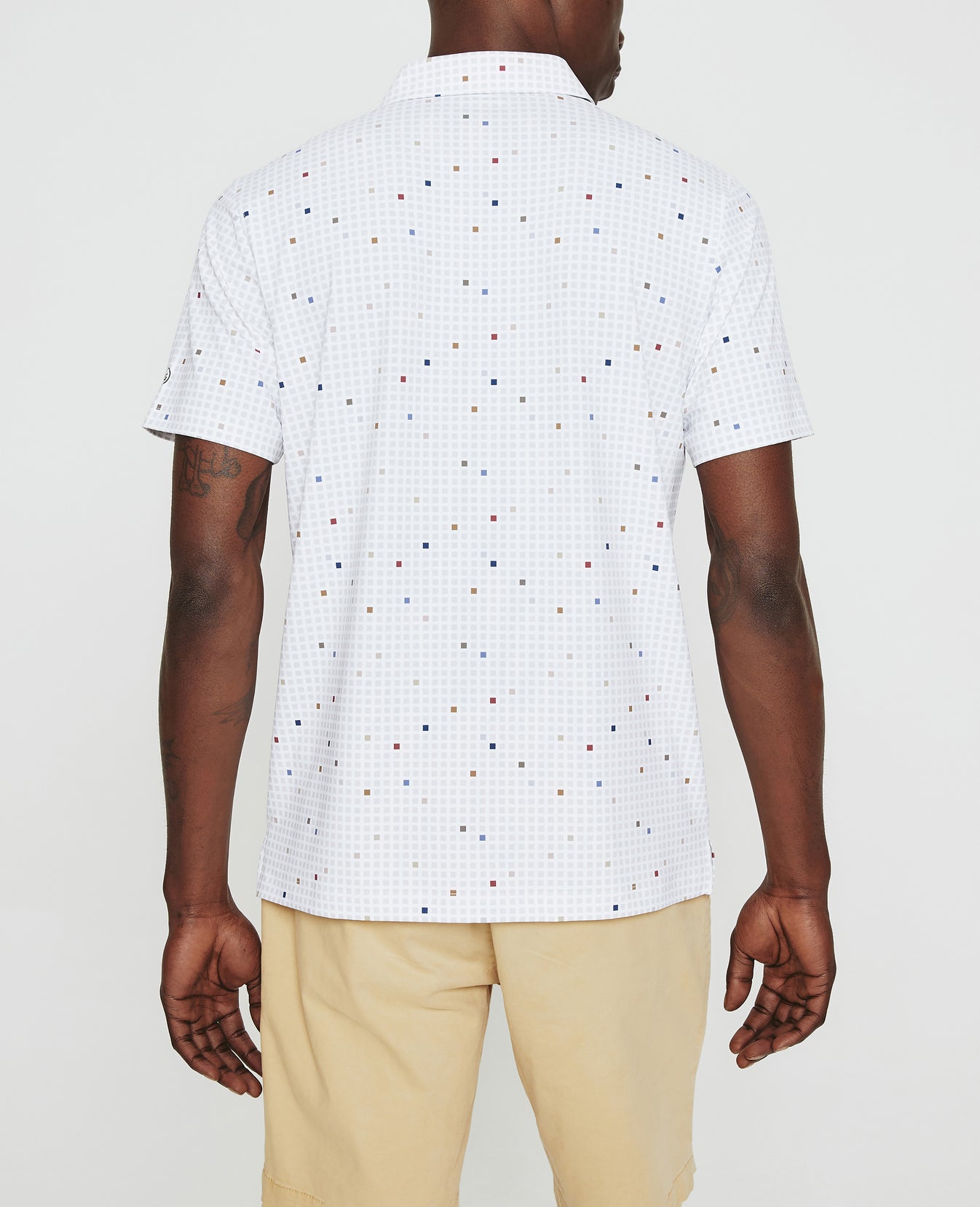 Bryce Polo City Grid Light Grey Multi Mens Top Photo 6