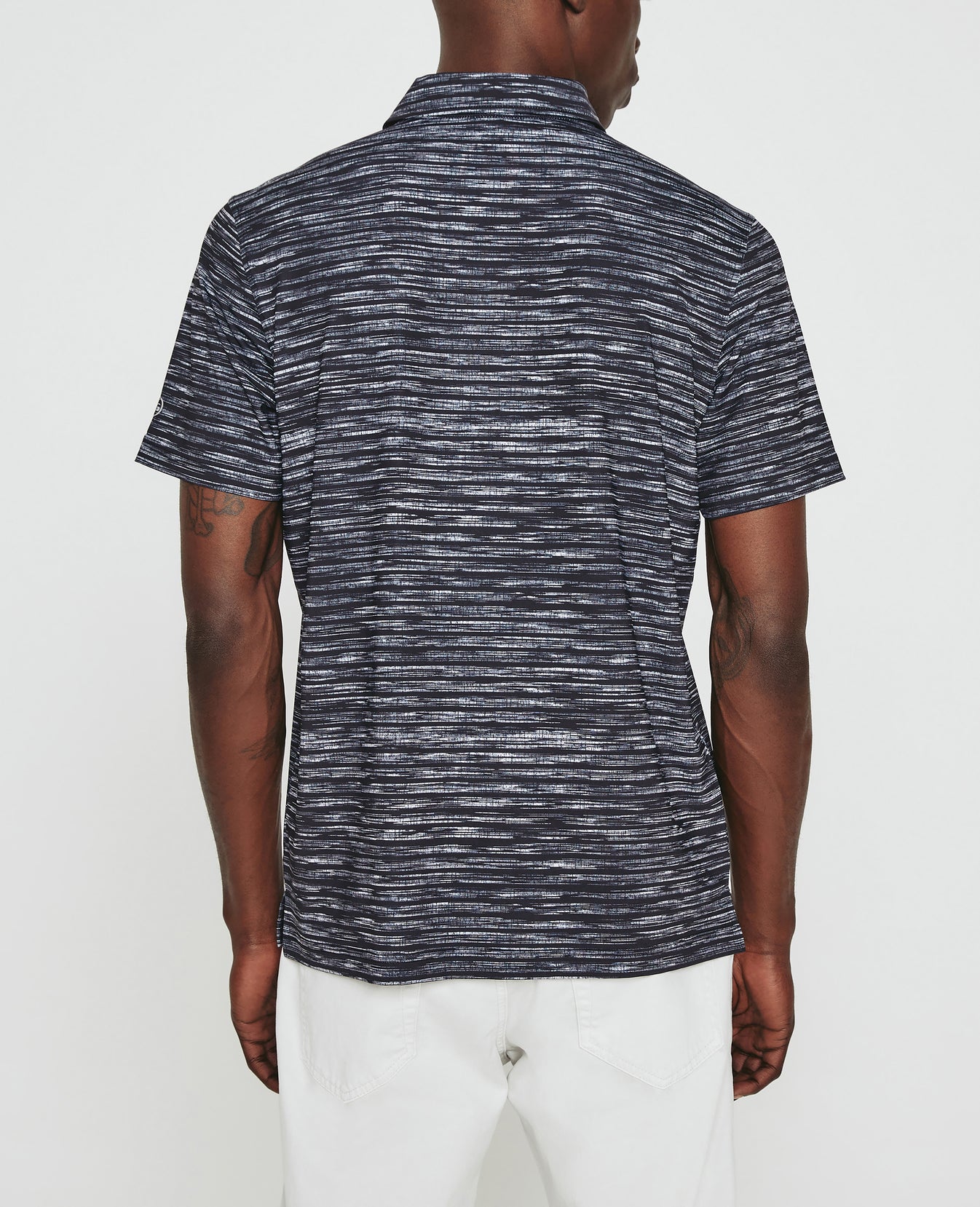 Bryce Polo Slub Stripe Black Mens Top Photo 6