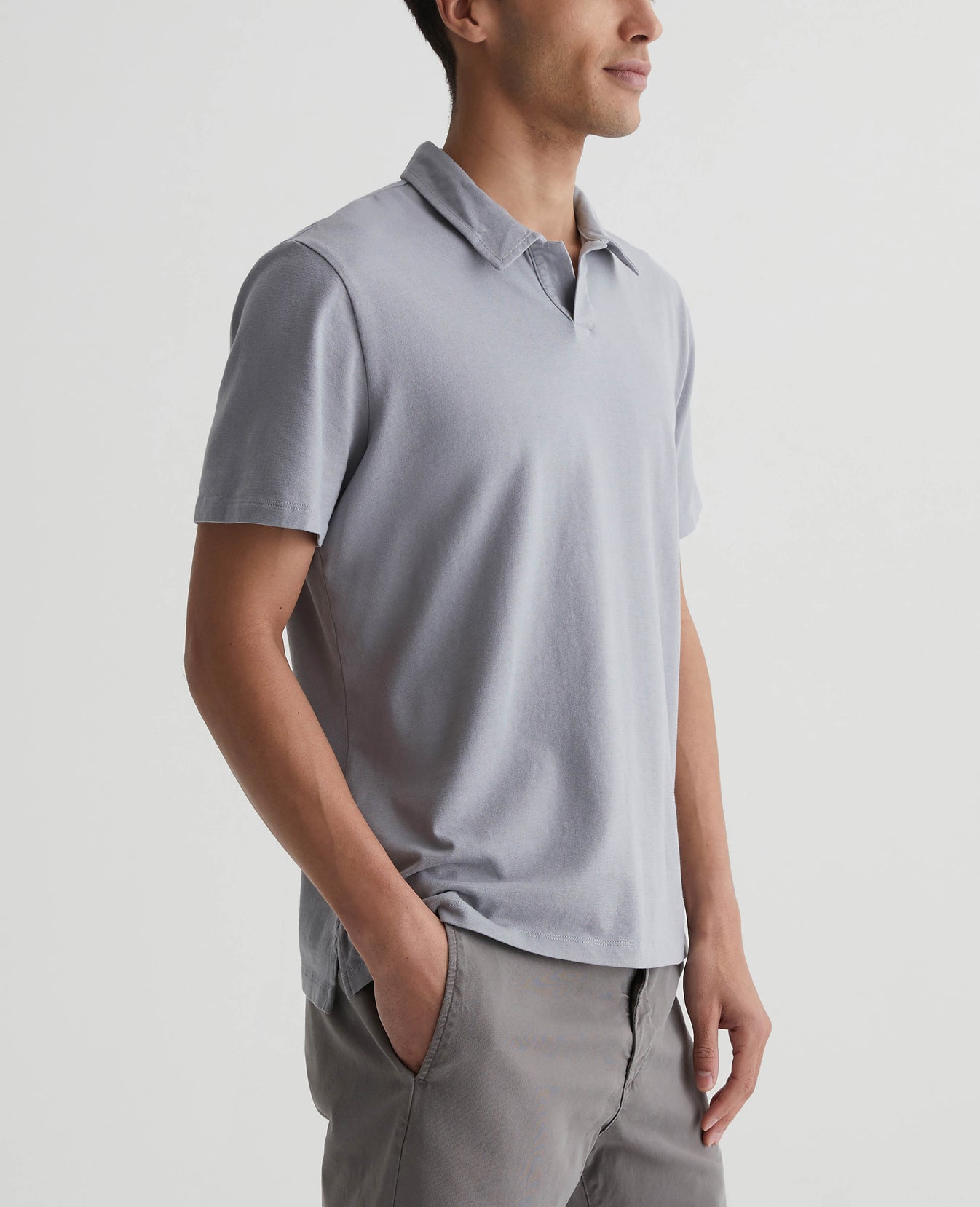 Bryce Johnny Collar Aero Grey Mens Top Photo 1