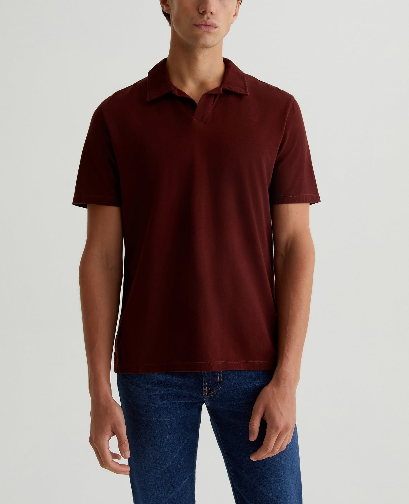 Bryce Johnny Collar Dark Plum Mens Top Photo 1