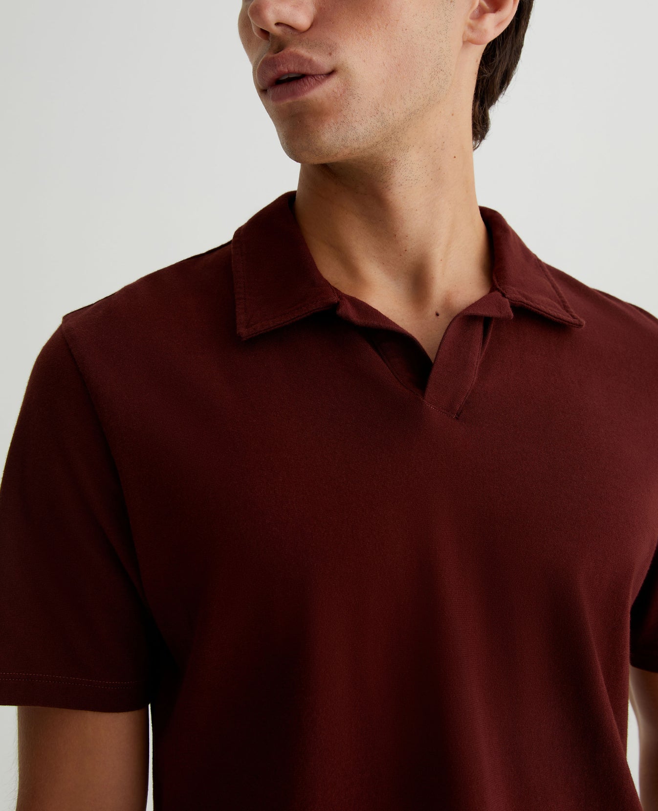 Bryce Johnny Collar Dark Plum Mens Top Photo 3