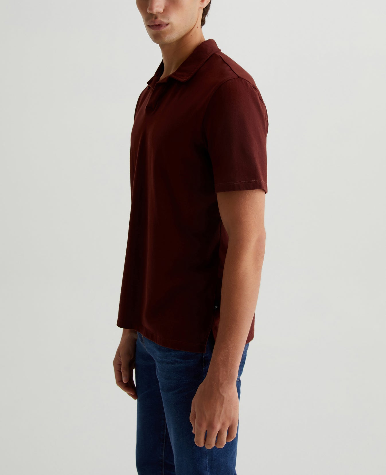 Bryce Johnny Collar Dark Plum Mens Top Photo 4