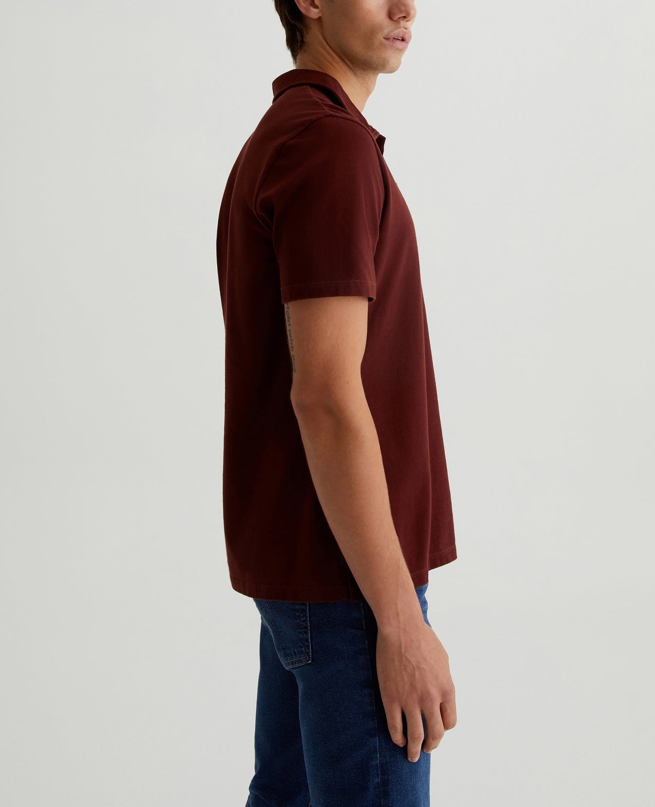 Bryce Johnny Collar Dark Plum Mens Top Photo 5