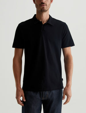 Bryce Johnny Collar True Black Classic Fit Short Sleeve Johnny Collar Men Top Photo 1
