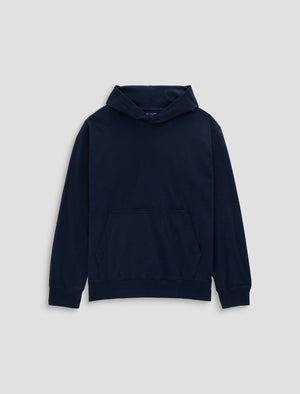 Wesley Hoodie Deep Navy Relaxed Fit L/S Hooded T-Shirt Mens Tops Photo 9