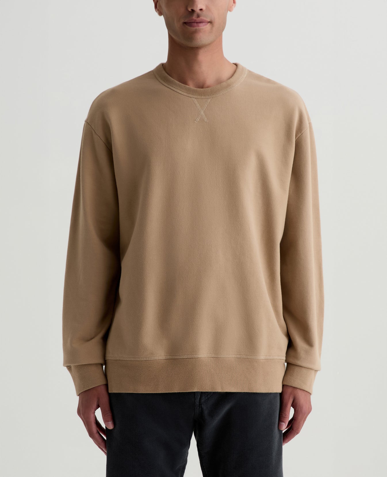 Arc Split Hem Sweatshirt Studio Taupe Mens Top Photo 1