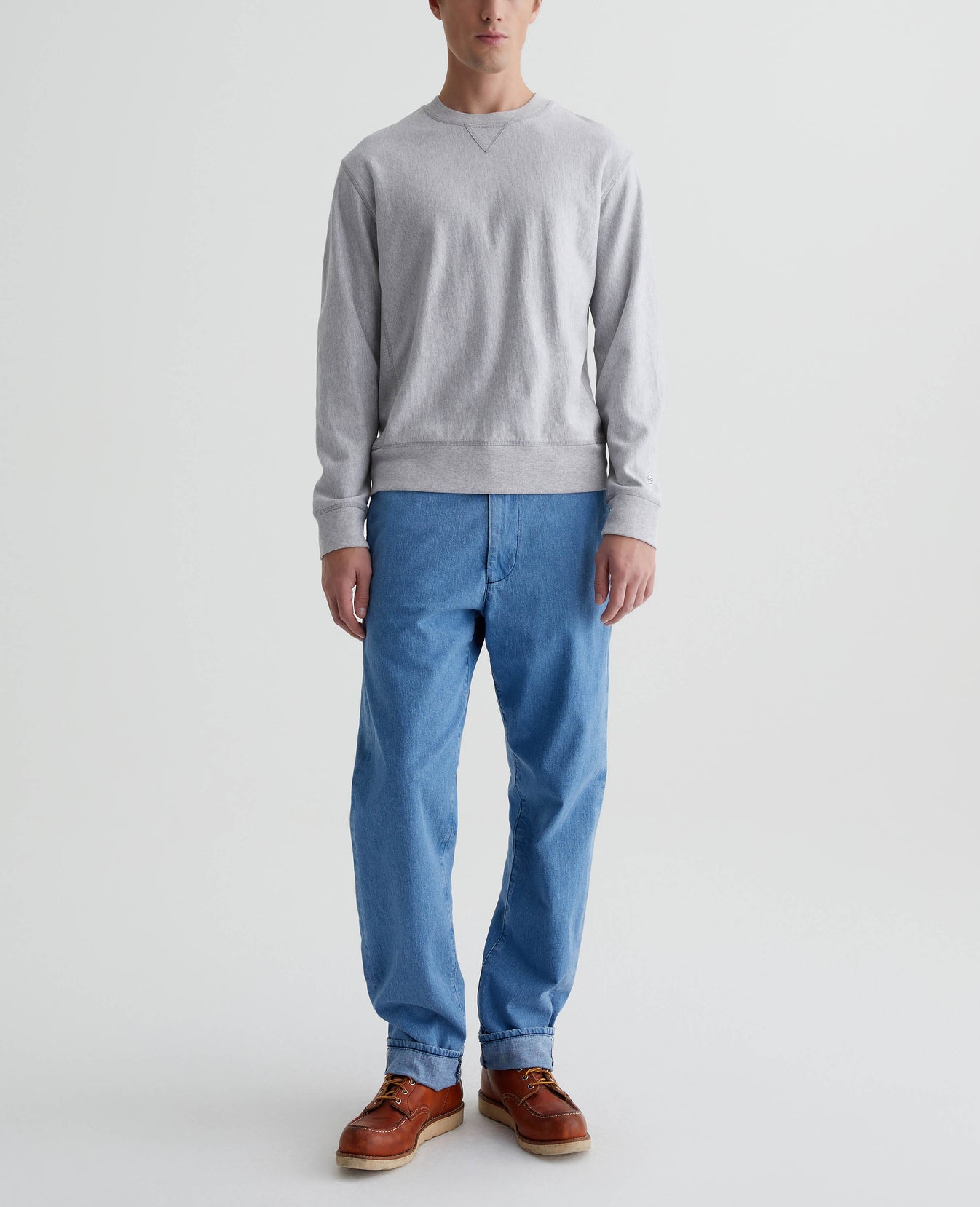 Arc Panelled Sweatshirt Heather Grey Mens Top Photo 4