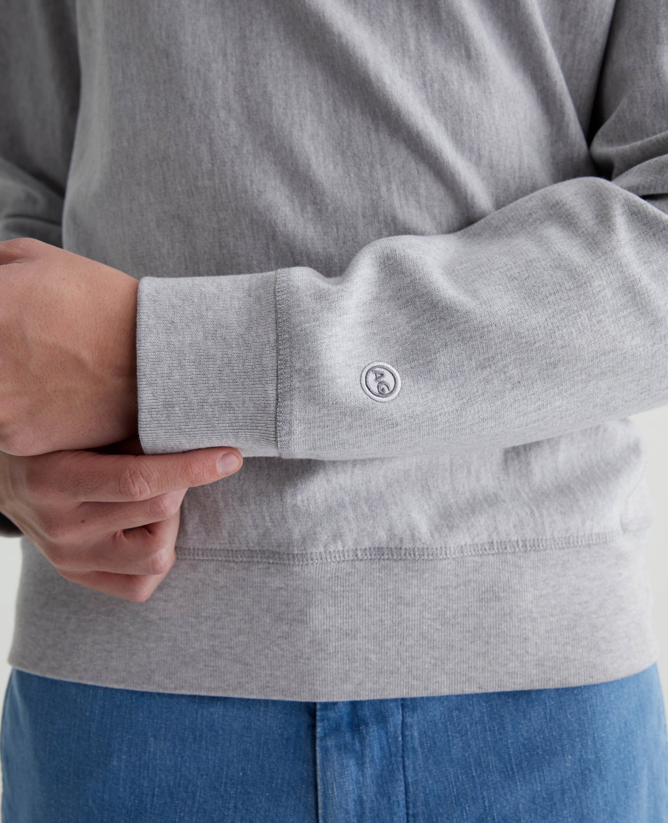 Arc Panelled Sweatshirt Heather Grey Mens Top Photo 5