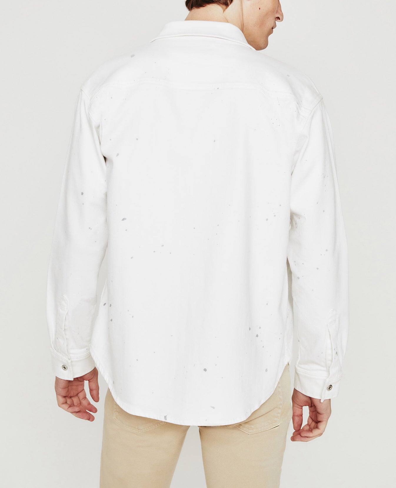 Elias Shirt Jacket True White Painted Mens Top Photo 6