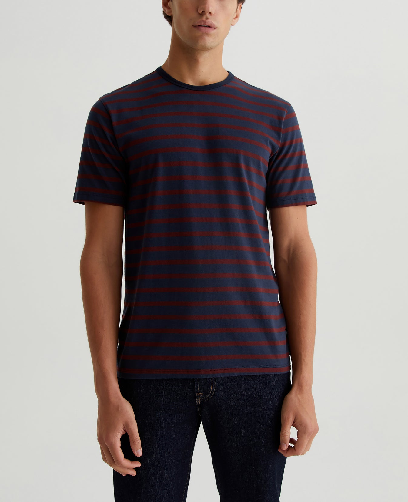 Bryce Crew Deep Navy/Dark Plum Mens Top Photo 1