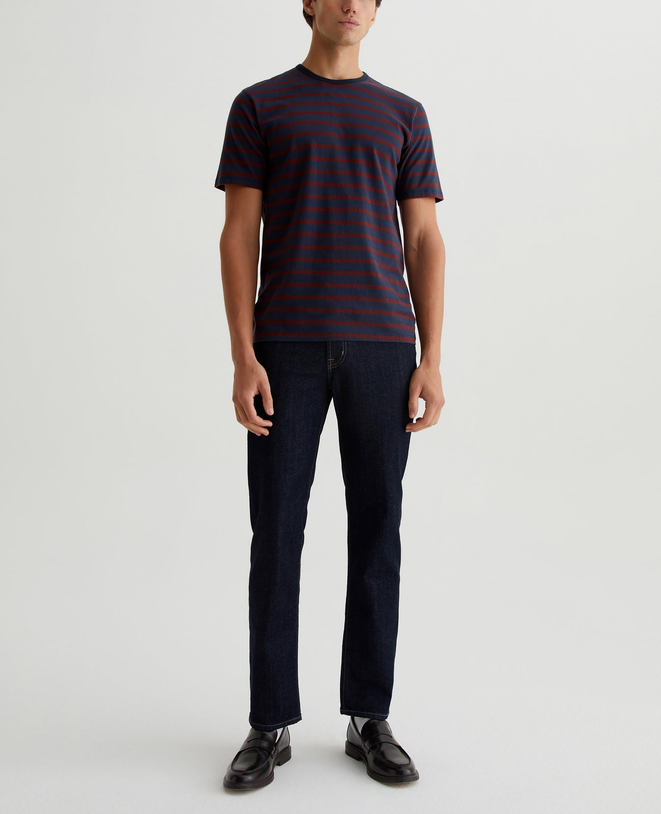 Bryce Crew Deep Navy/Dark Plum Mens Top Photo 2