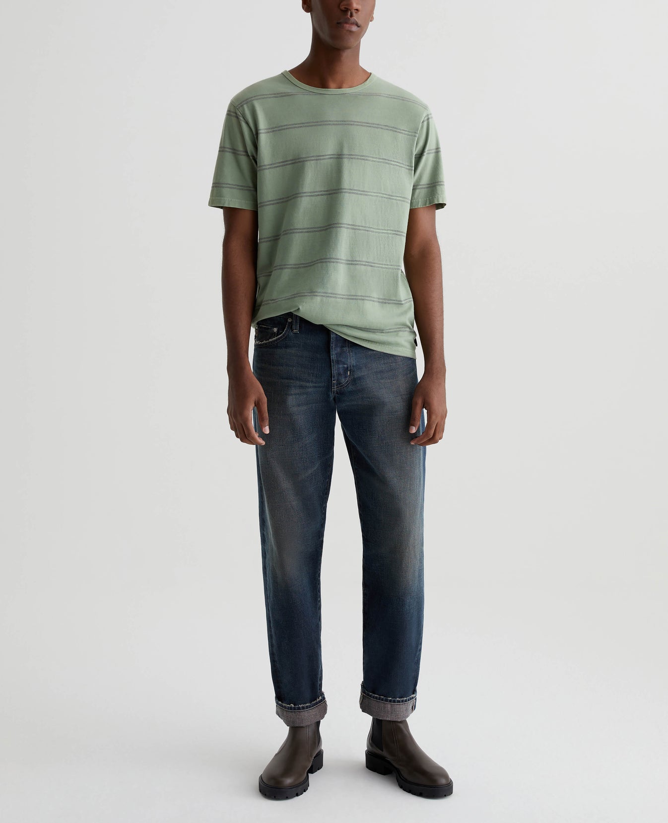 Bryce Crew Sl Augusta Stripe Bonsai Tree/ Mens Top Photo 4