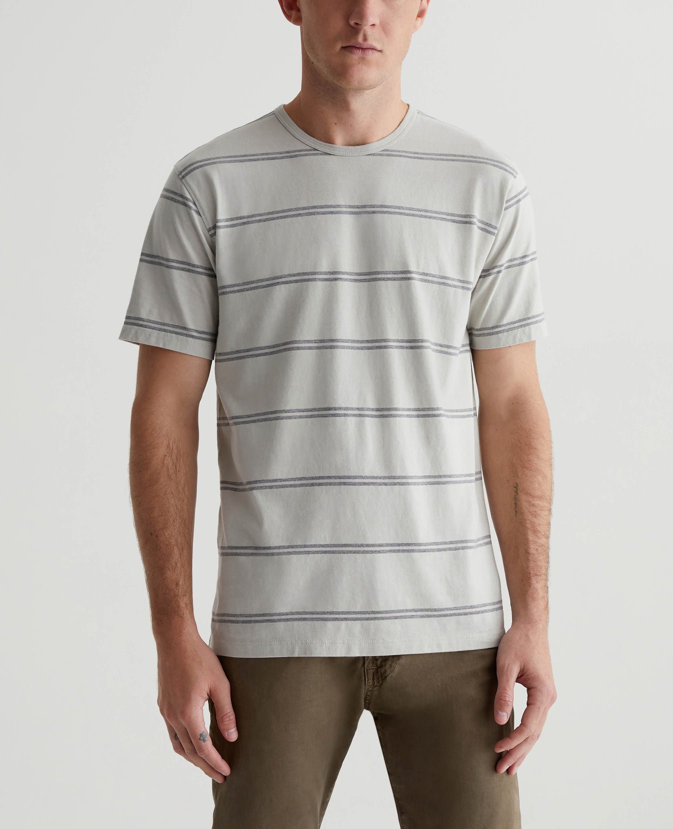 Bryce Crew Sl Augusta Stripe Pebble Creek Mens Top Photo 1