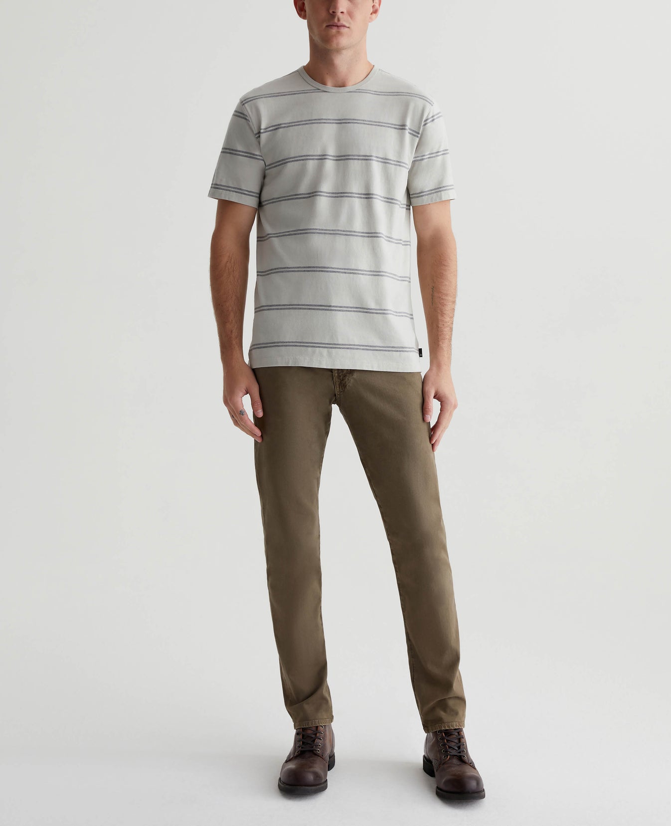 Bryce Crew Sl Augusta Stripe Pebble Creek Mens Top Photo 2