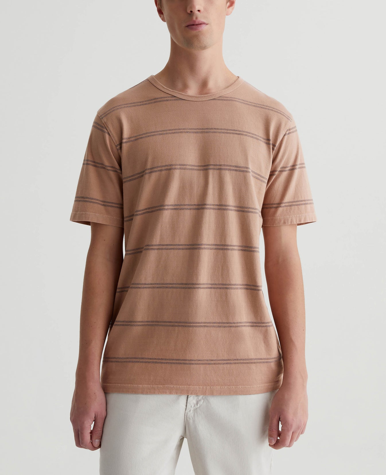 Bryce Crew Sl Augusta Stripe Sepia Sky/He Mens Top Photo 1
