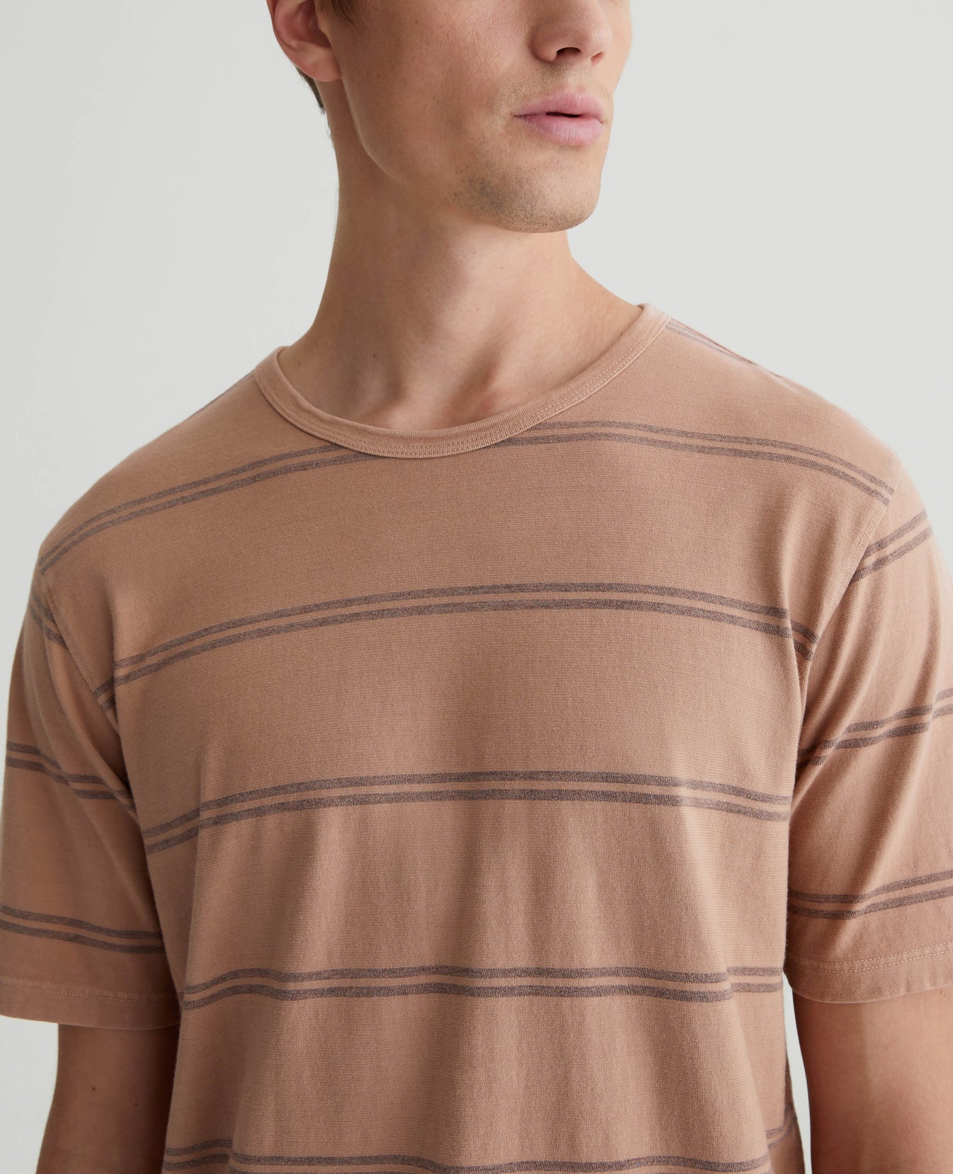 Bryce Crew Sl Augusta Stripe Sepia Sky/He Mens Top Photo 3