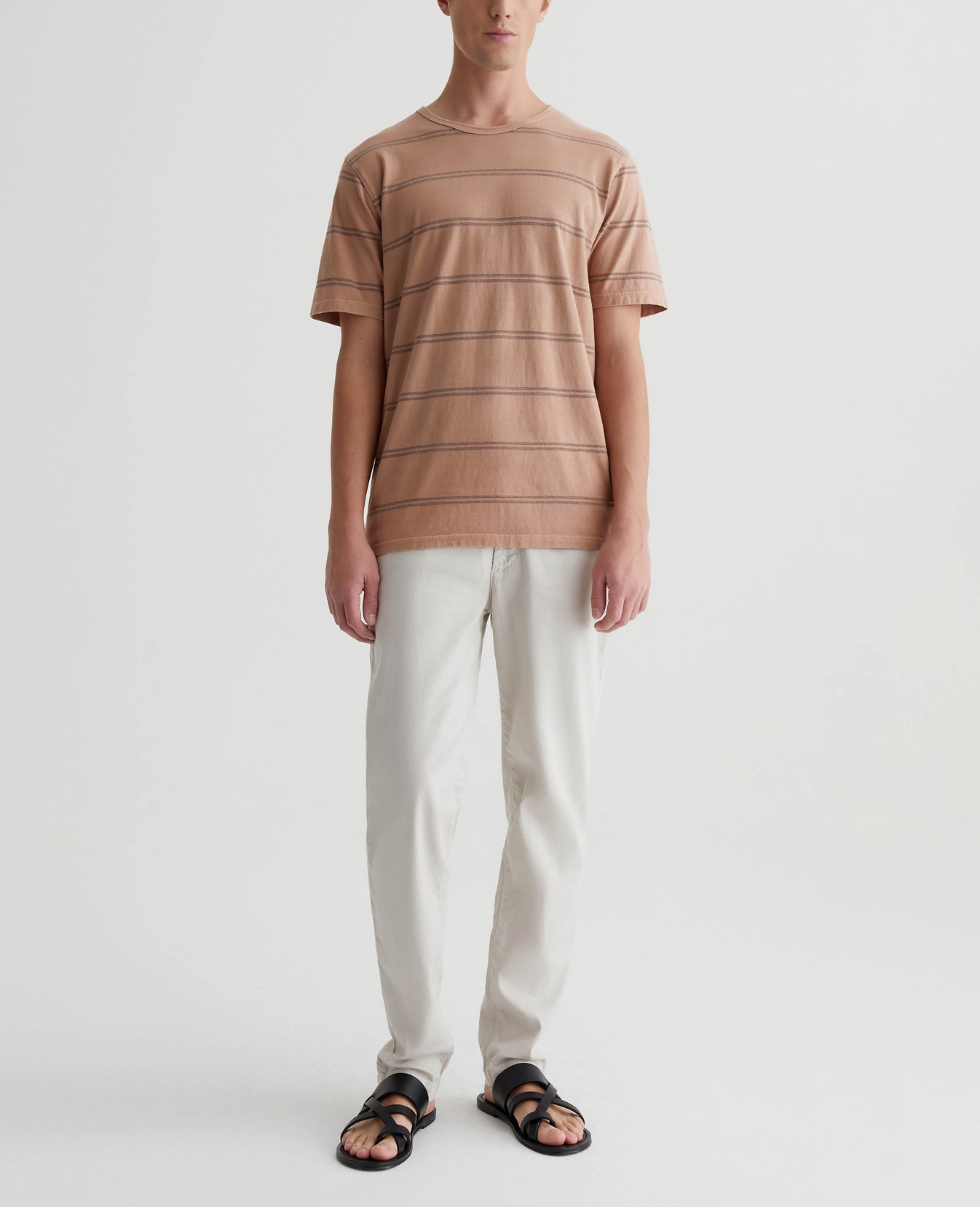 Bryce Crew Sl Augusta Stripe Sepia Sky/He Mens Top Photo 4
