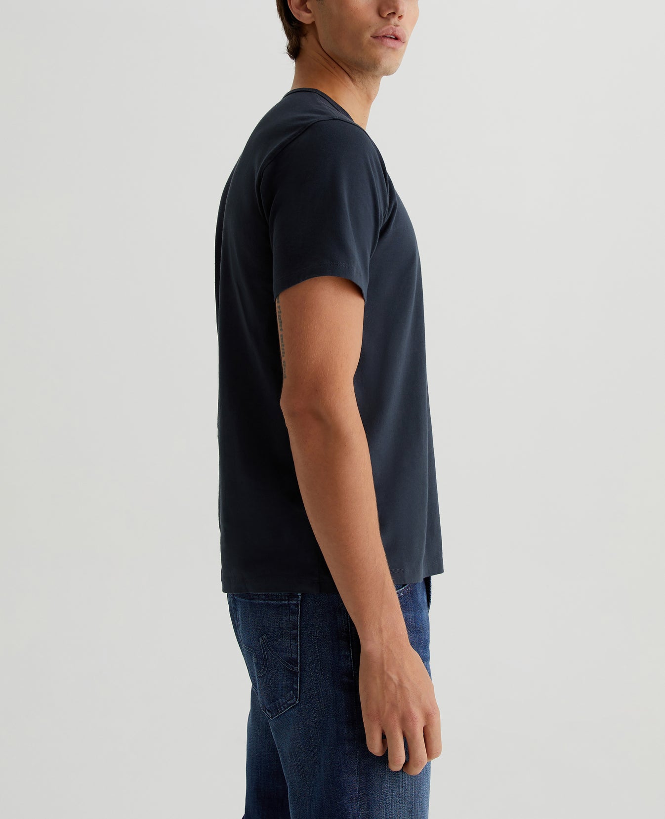 Bryce Crew Melange Smoke Mens Top Photo 5