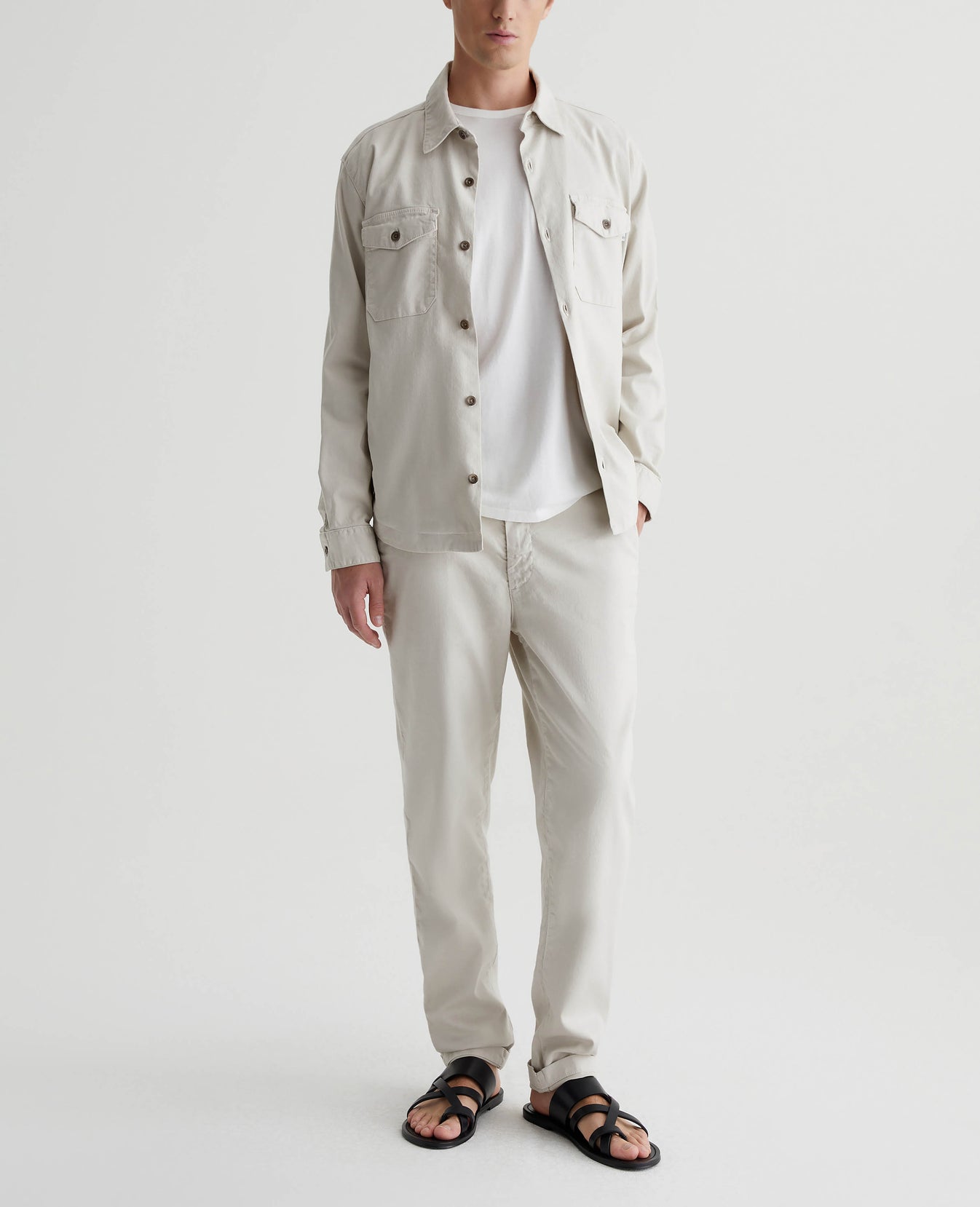 Bryce Crew Pearl White Mens Top Photo 4