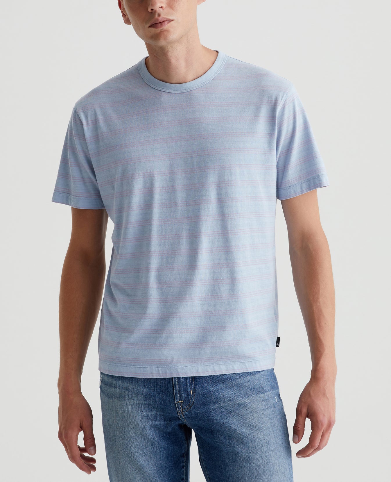 Wesley Crew Terrace Stripe Freshwater/Violet Mens Top Photo 1