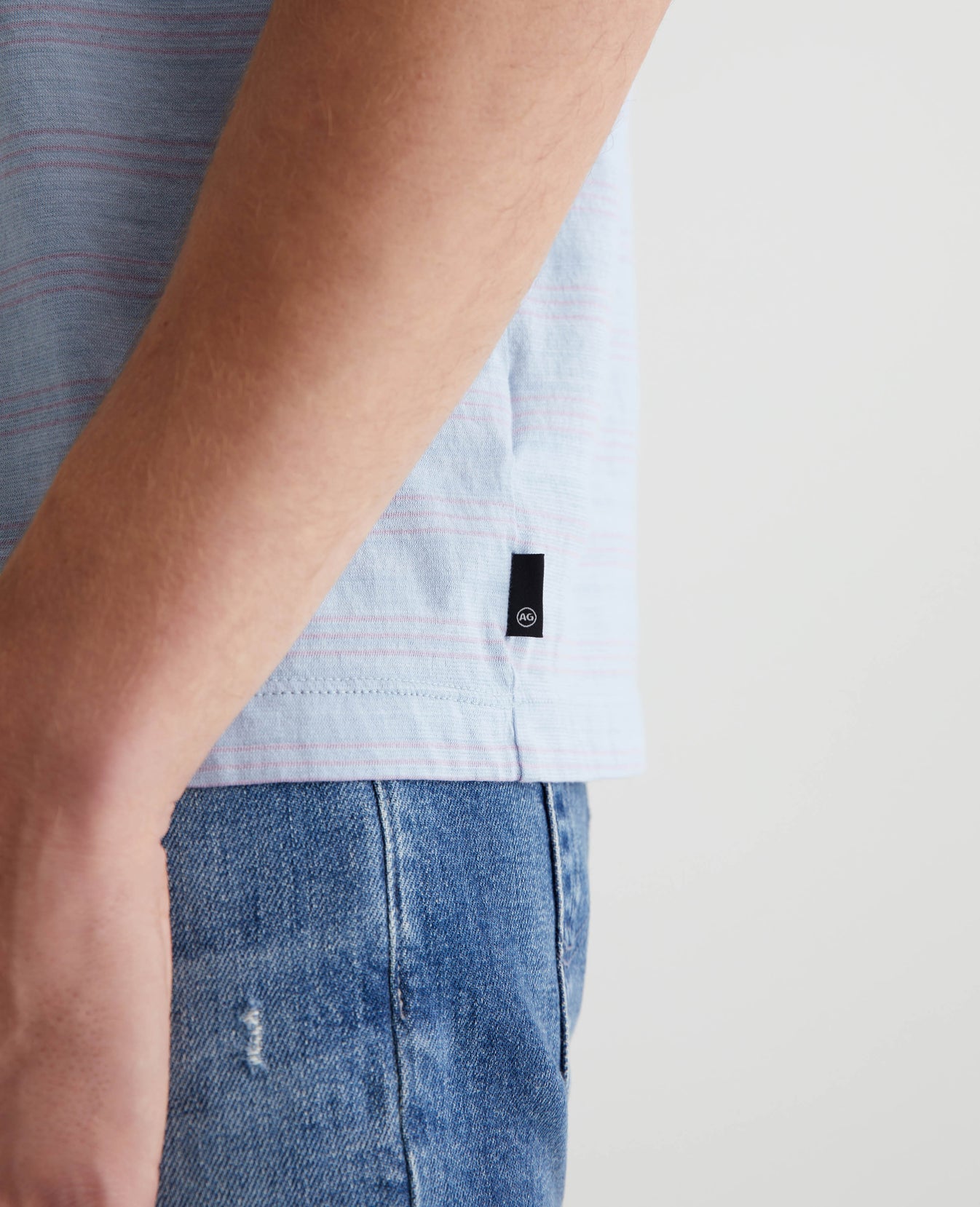 Wesley Crew Terrace Stripe Freshwater/Violet Mens Top Photo 5