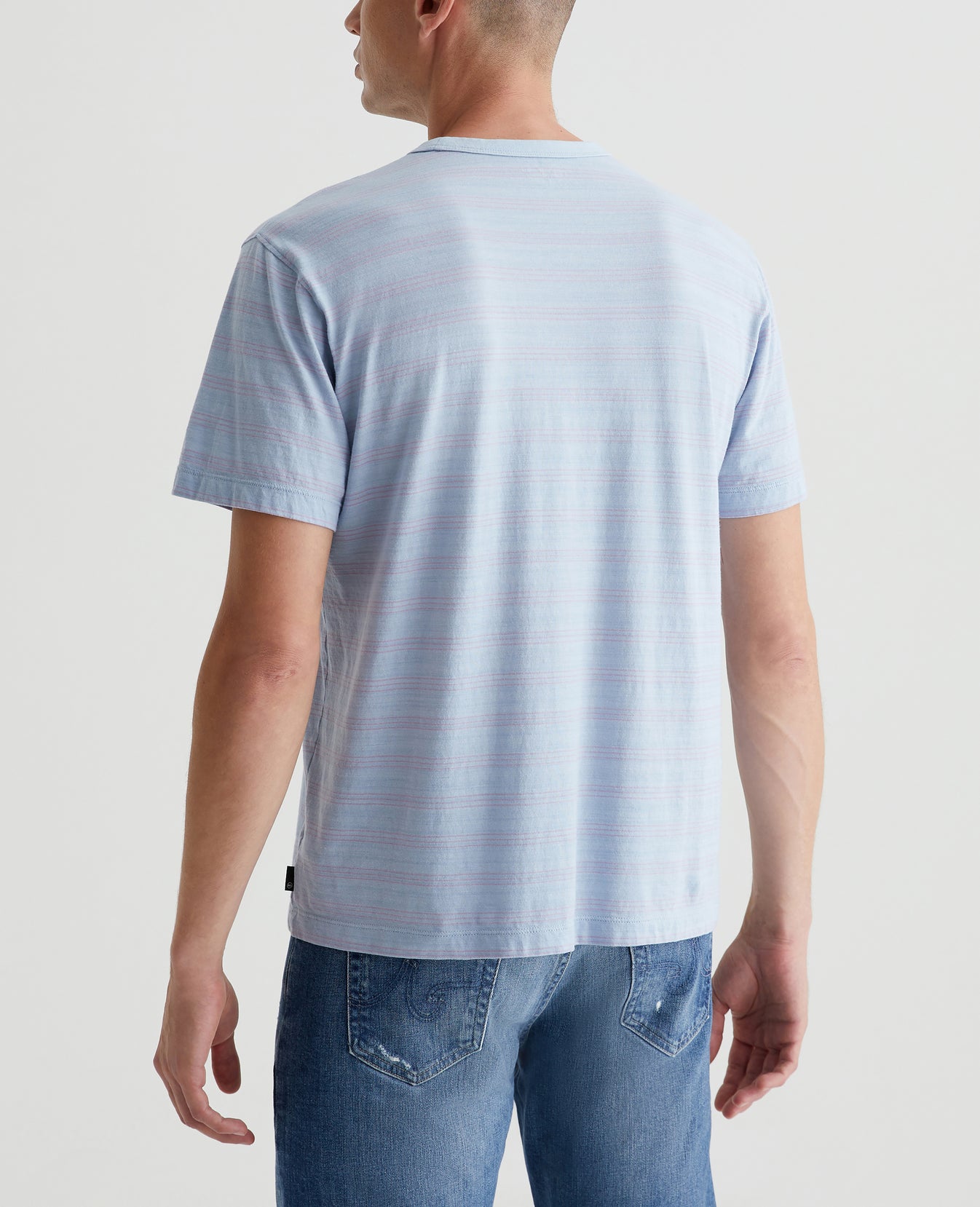 Wesley Crew Terrace Stripe Freshwater/Violet Mens Top Photo 6