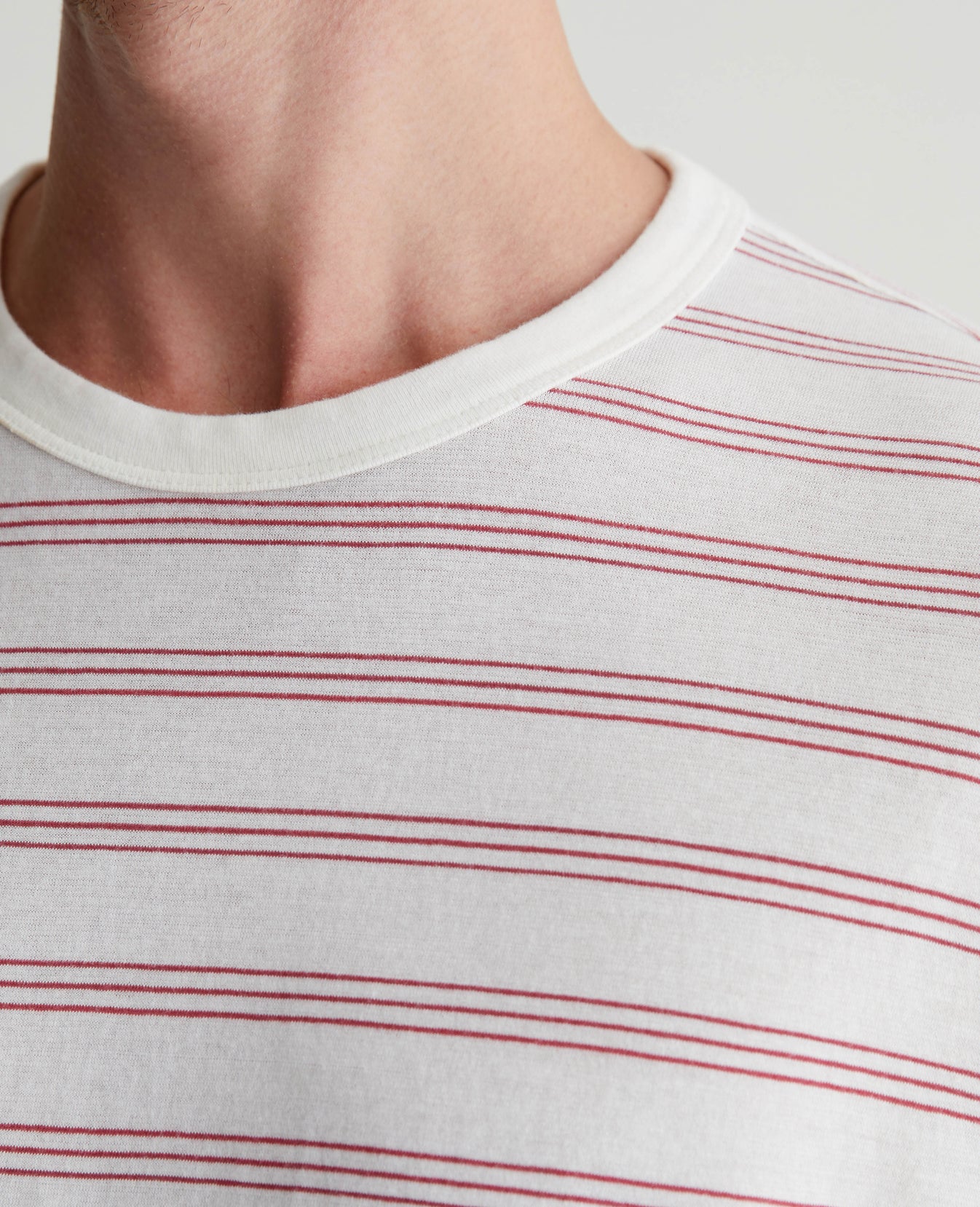 Wesley Crew Terrace Stripe Ex-White/Crimson Mens Top Photo 5