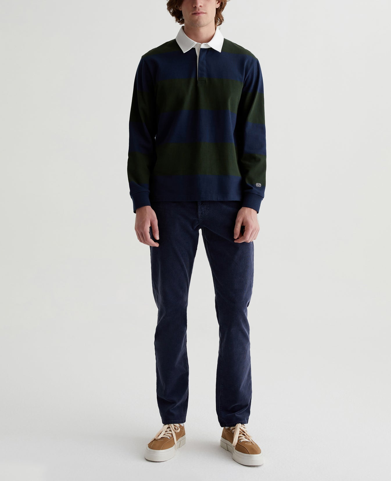 Wade Rugby Shirt Deep Forest/Ocean Storm Mens Top Photo 2