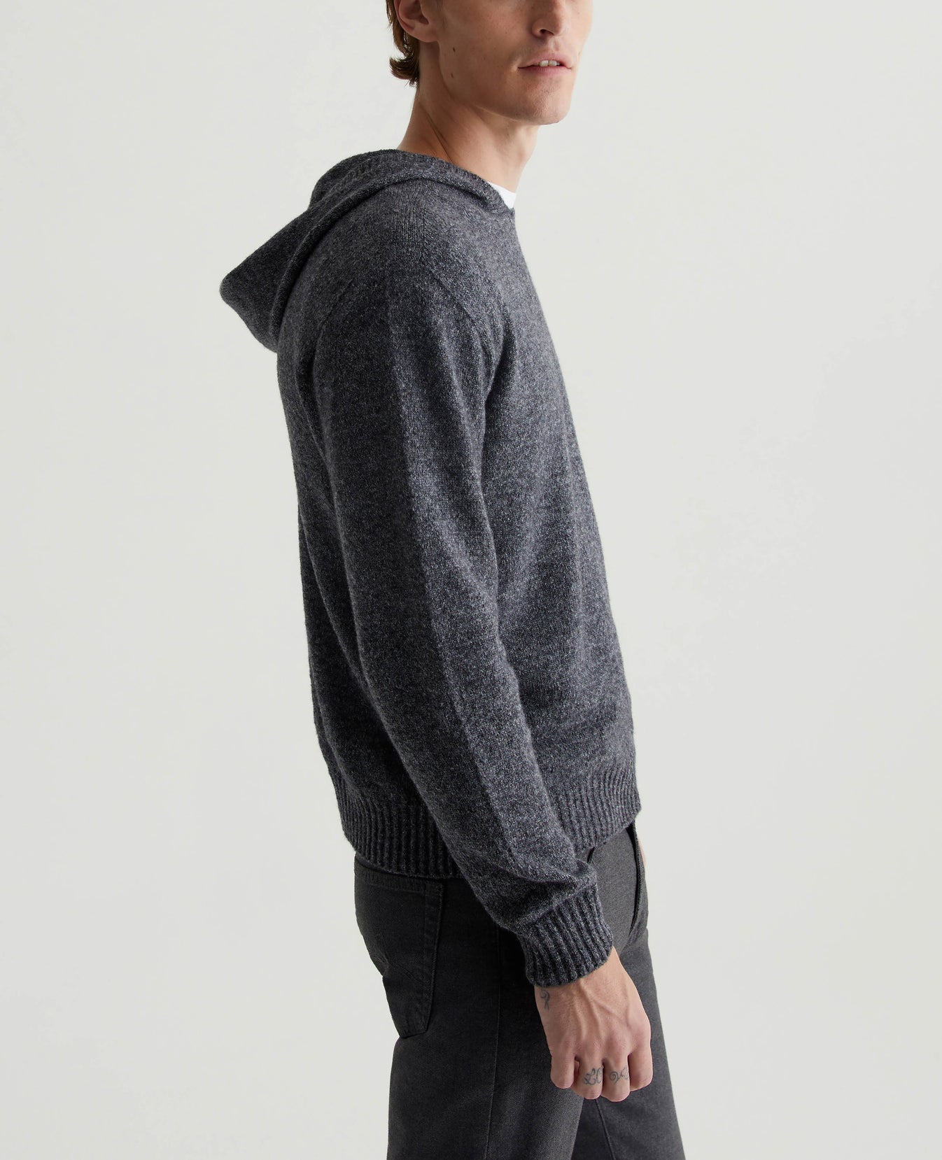 Cason Hoodie Heather Charcoal Mens Top Photo 5