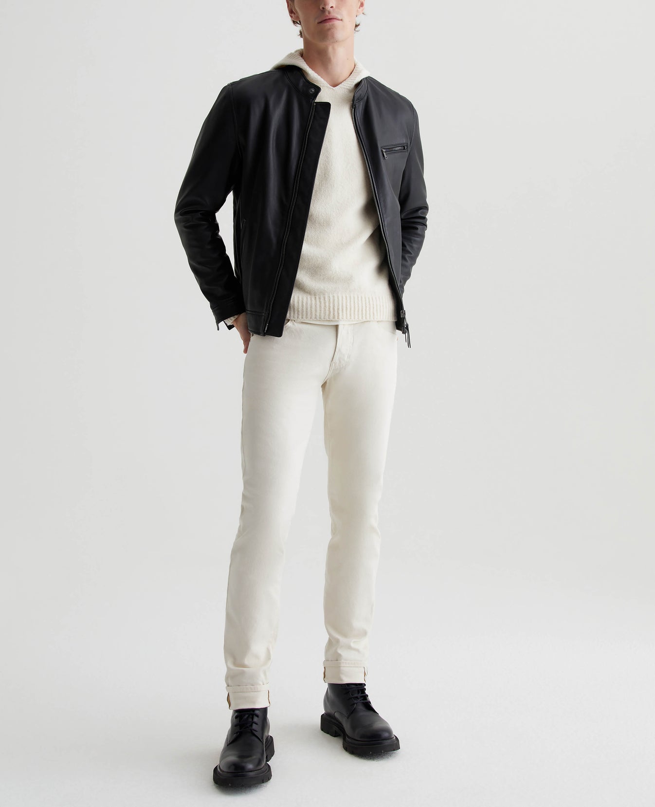 Cason Hoodie Ivory Dust Mens Top Photo 2