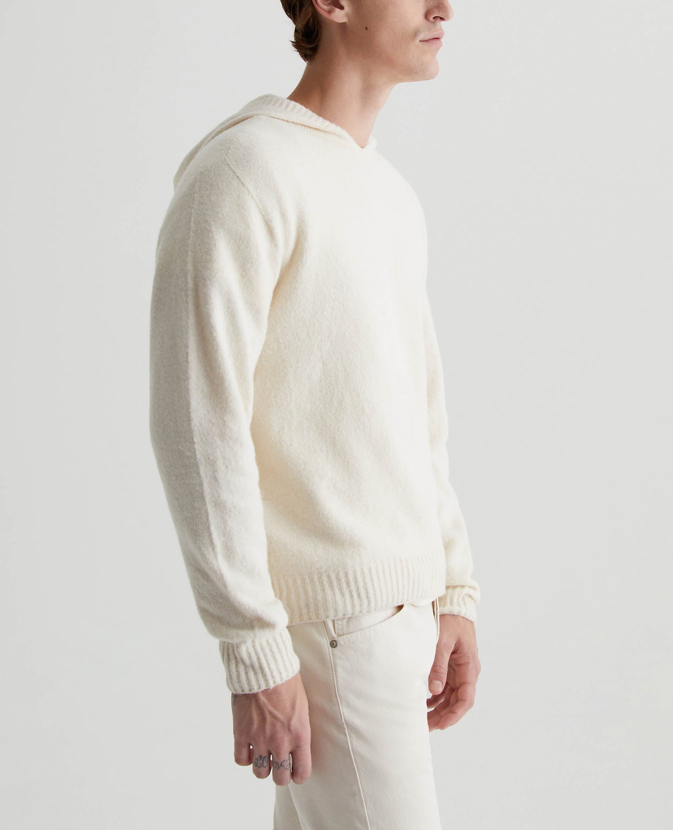 Cason Hoodie Ivory Dust Mens Top Photo 5