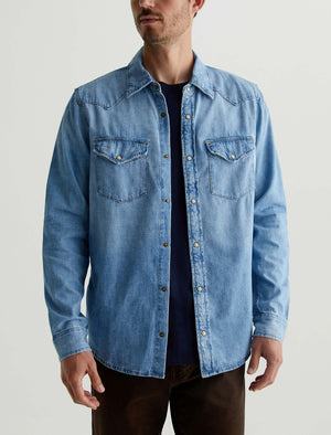 Aiden Western Shirt Glisten Classic Denim Shirt Men Top Photo 1