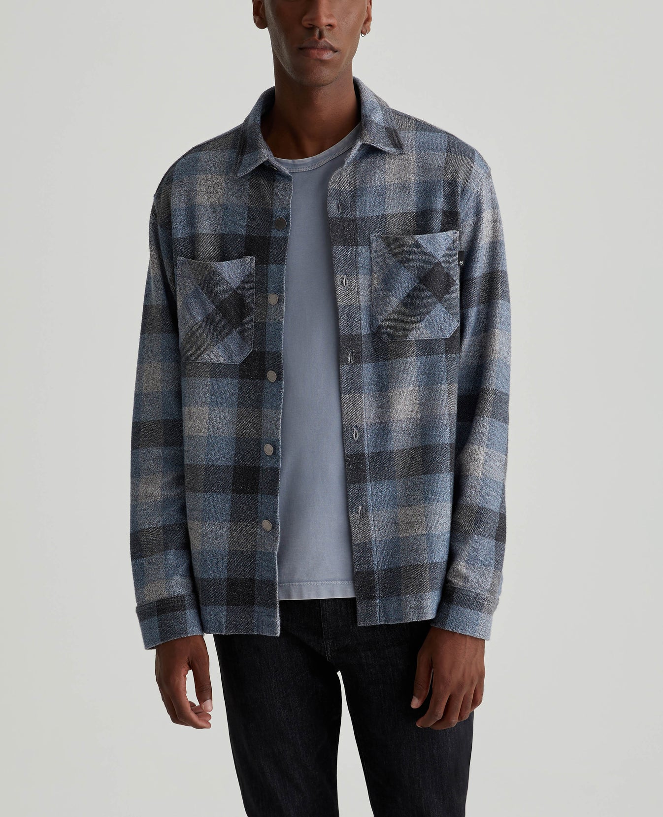 Elias Glen Buffalo Check Blue Ice Mens Top Photo 1