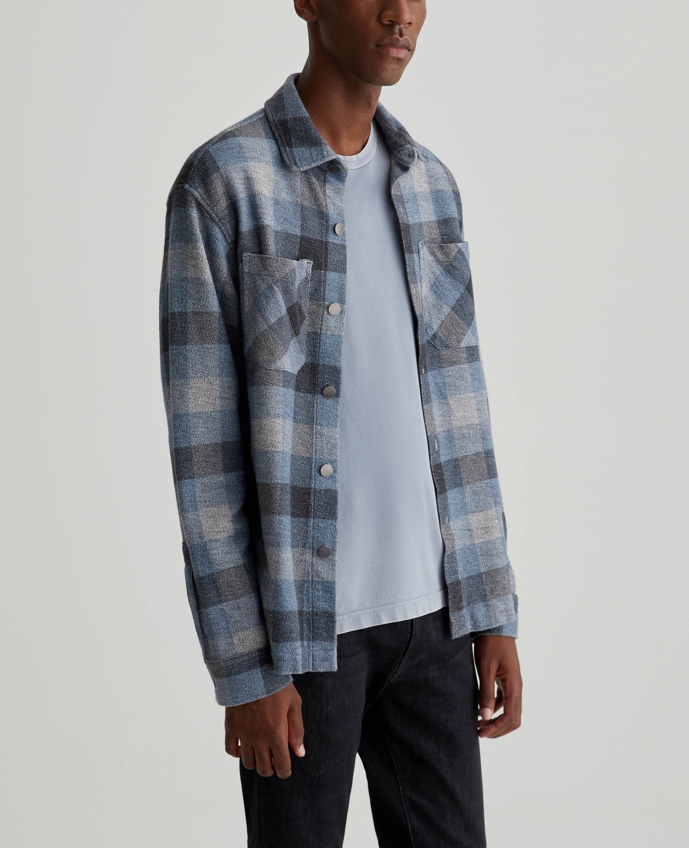 Elias Glen Buffalo Check Blue Ice Mens Top Photo 2