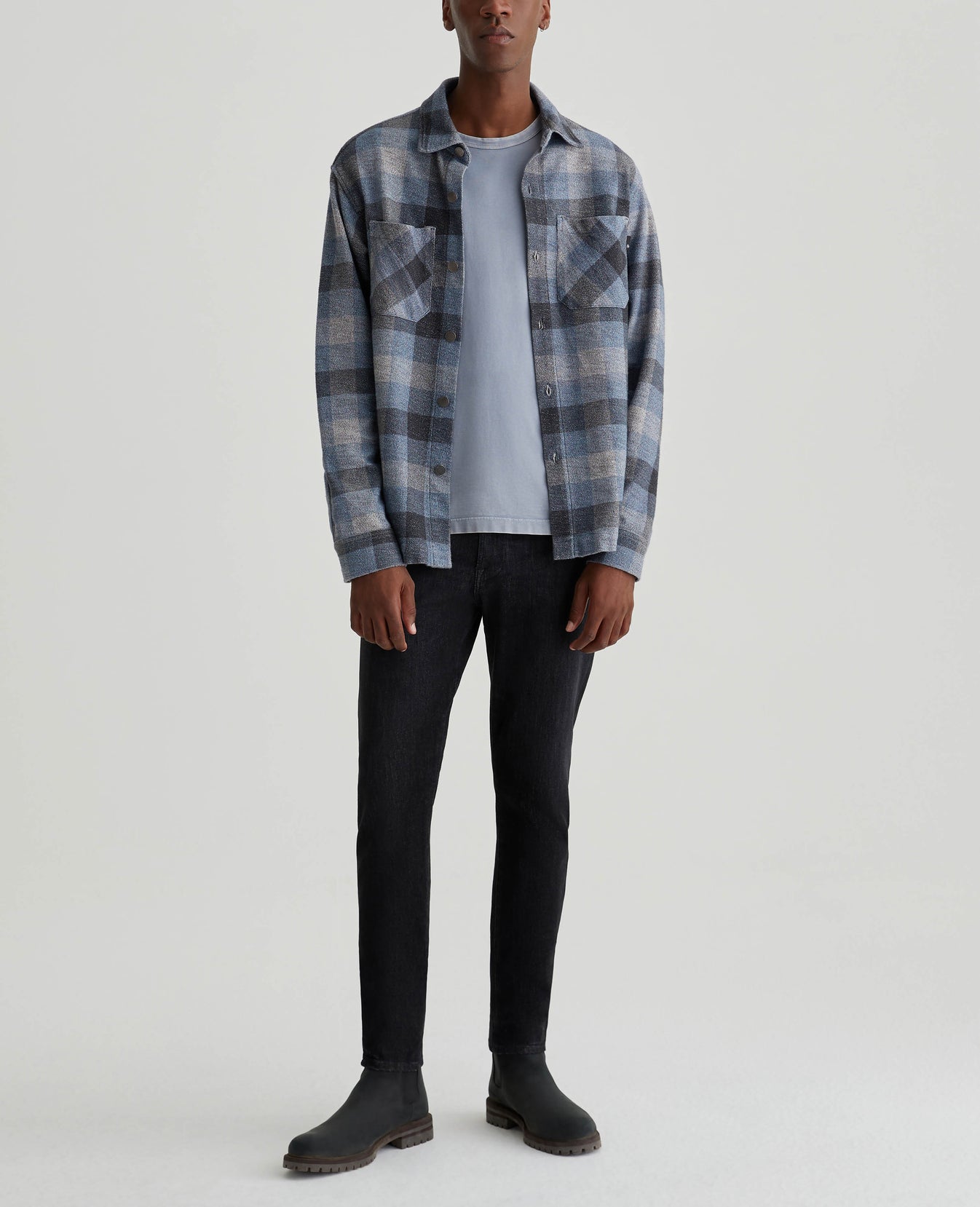 Elias Glen Buffalo Check Blue Ice Mens Top Photo 4