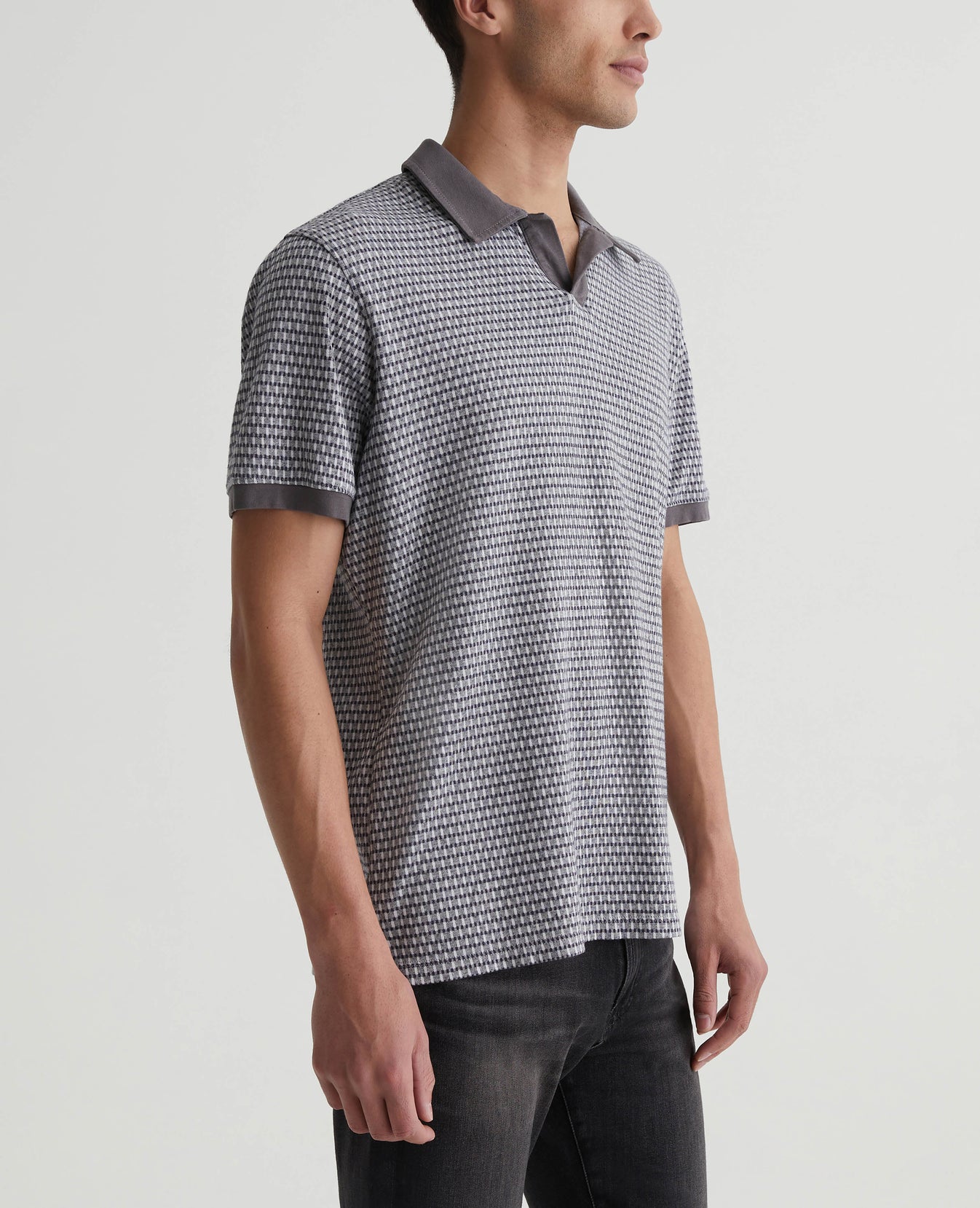 Bryce Johnny Collar Picnic Grey Multi Mens Top Photo 1