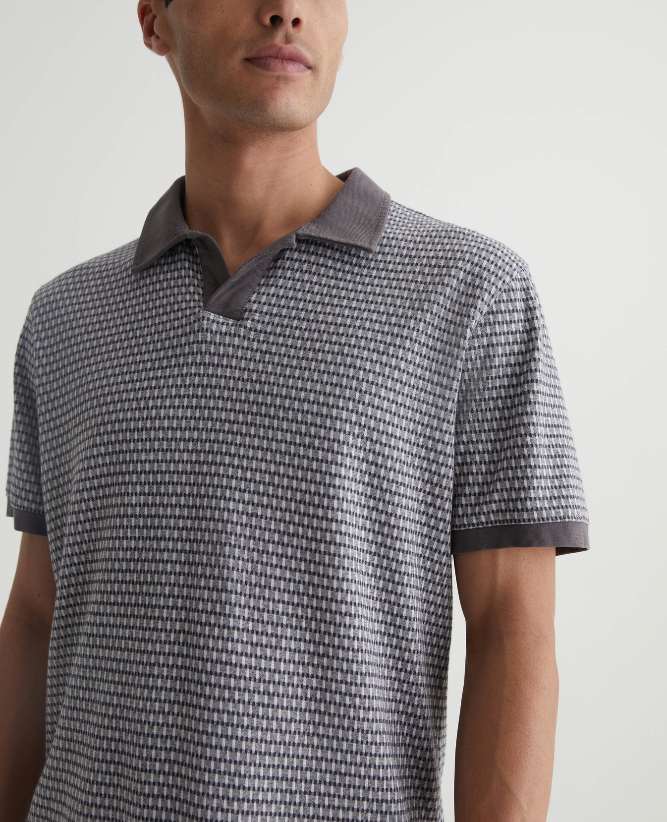 Bryce Johnny Collar Picnic Grey Multi Mens Top Photo 3